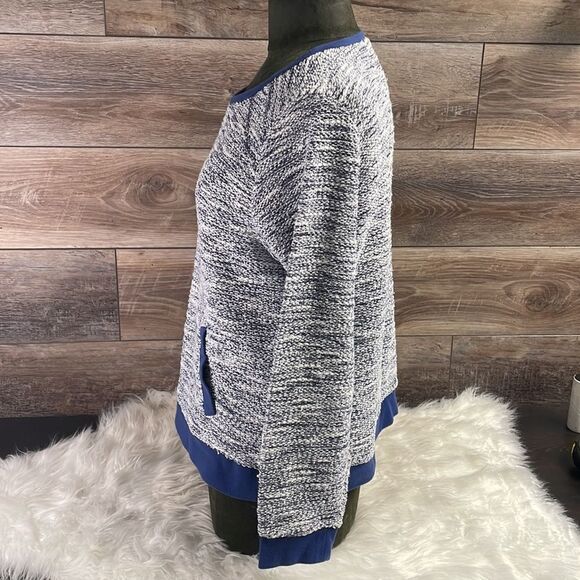Cathy Daniels Pullover Sweater, Size Large, Navy Blue and White - Picture 5 of 6